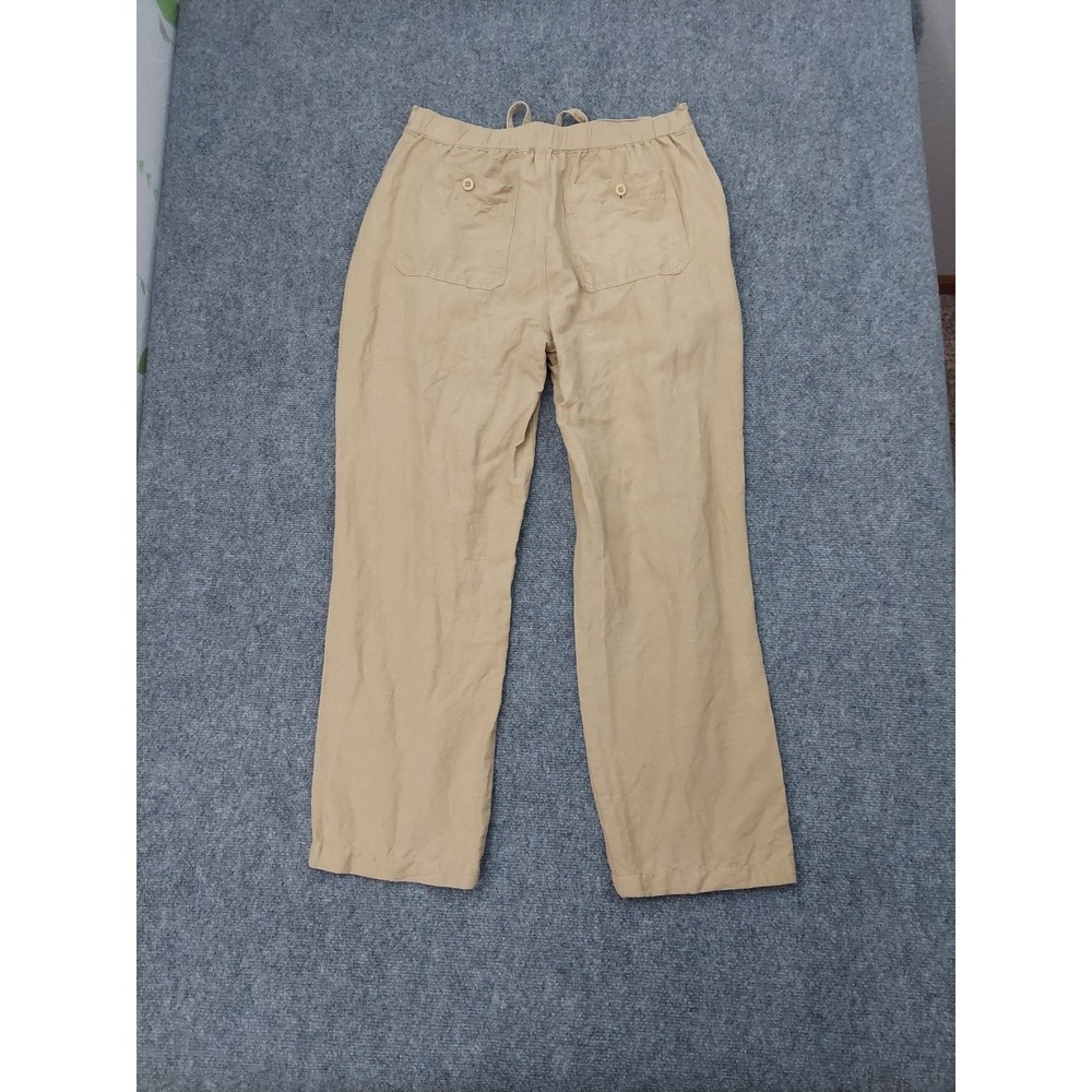 Cubavera Linen Pants Mens 32 Beige Drawstring Pockets Casual Beach Wedding - Picture 2 of 10